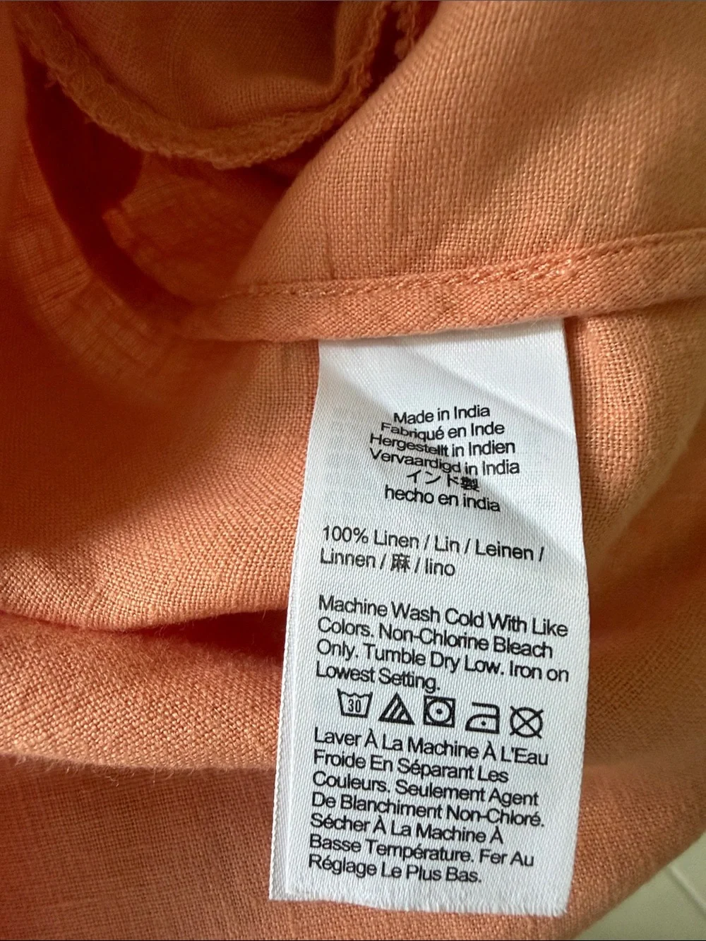 J. Crew Coral Button-Front relaxed linen Shirt Dress